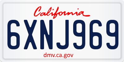 CA license plate 6XNJ969