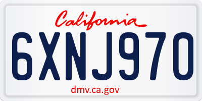 CA license plate 6XNJ970