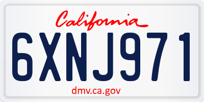 CA license plate 6XNJ971