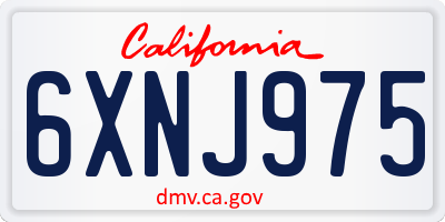 CA license plate 6XNJ975