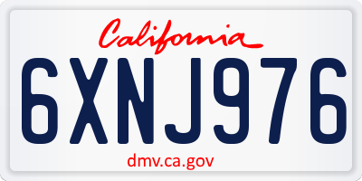 CA license plate 6XNJ976