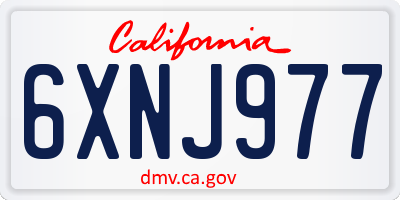 CA license plate 6XNJ977