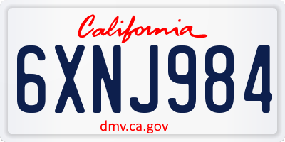 CA license plate 6XNJ984