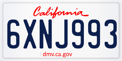 CA license plate 6XNJ993