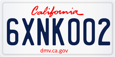 CA license plate 6XNK002