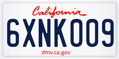 CA license plate 6XNK009