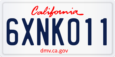 CA license plate 6XNK011