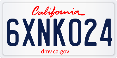 CA license plate 6XNK024