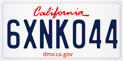 CA license plate 6XNK044