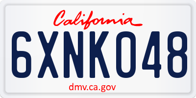 CA license plate 6XNK048