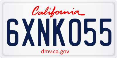 CA license plate 6XNK055