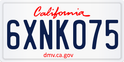CA license plate 6XNK075