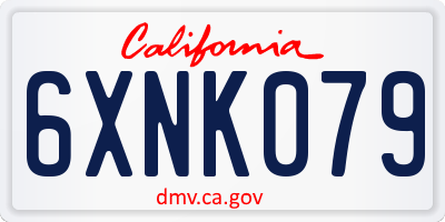 CA license plate 6XNK079