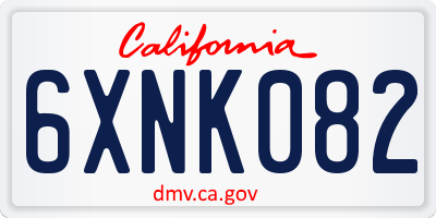CA license plate 6XNK082