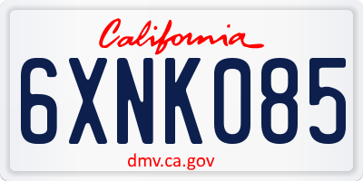 CA license plate 6XNK085