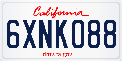 CA license plate 6XNK088