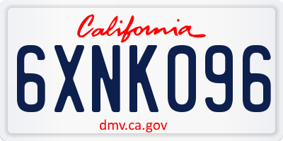 CA license plate 6XNK096
