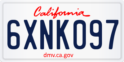 CA license plate 6XNK097