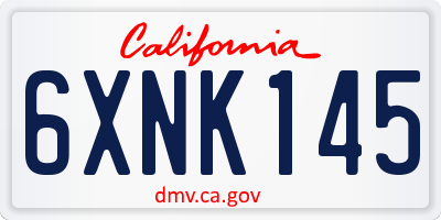 CA license plate 6XNK145