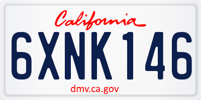 CA license plate 6XNK146