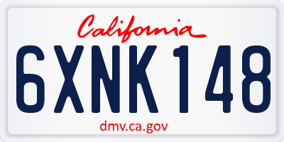 CA license plate 6XNK148