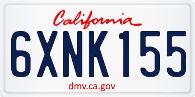 CA license plate 6XNK155