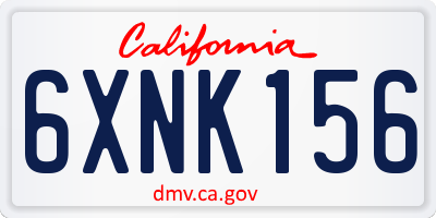 CA license plate 6XNK156
