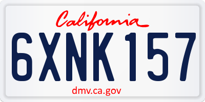 CA license plate 6XNK157