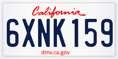 CA license plate 6XNK159