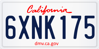 CA license plate 6XNK175