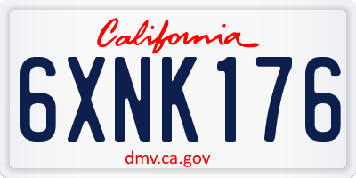 CA license plate 6XNK176