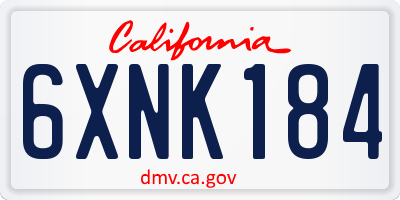 CA license plate 6XNK184