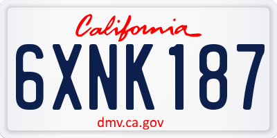 CA license plate 6XNK187