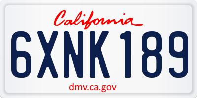 CA license plate 6XNK189