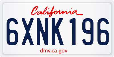 CA license plate 6XNK196