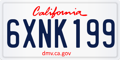 CA license plate 6XNK199