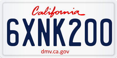 CA license plate 6XNK200