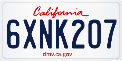 CA license plate 6XNK207