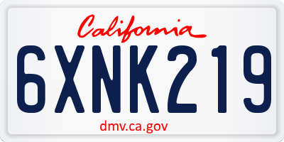 CA license plate 6XNK219