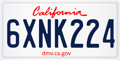 CA license plate 6XNK224