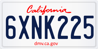 CA license plate 6XNK225