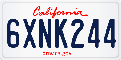 CA license plate 6XNK244