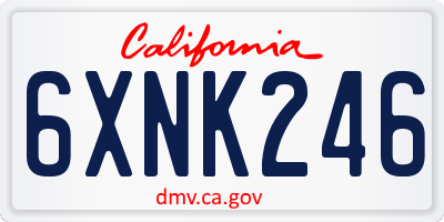 CA license plate 6XNK246