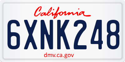 CA license plate 6XNK248