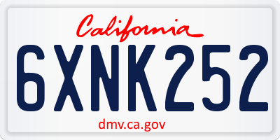 CA license plate 6XNK252