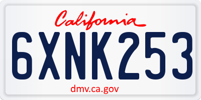 CA license plate 6XNK253