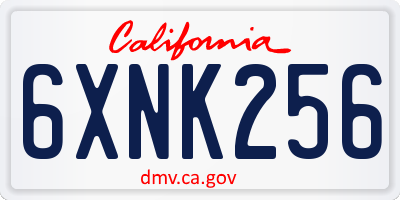 CA license plate 6XNK256