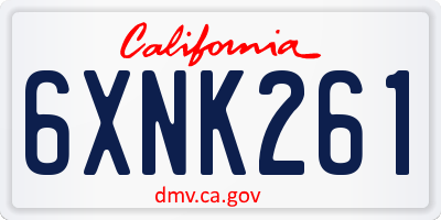 CA license plate 6XNK261