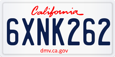 CA license plate 6XNK262