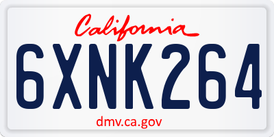 CA license plate 6XNK264